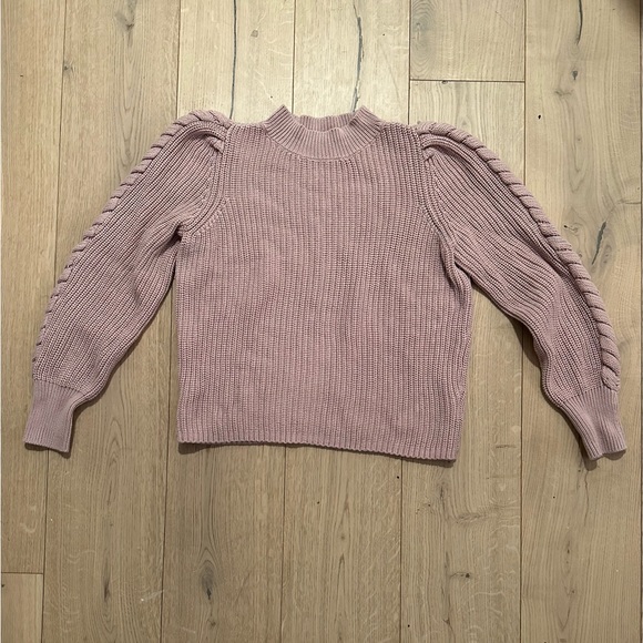 525 America Cable Puff Sleeve Mock Neck Sweater - Picture 5 of 5